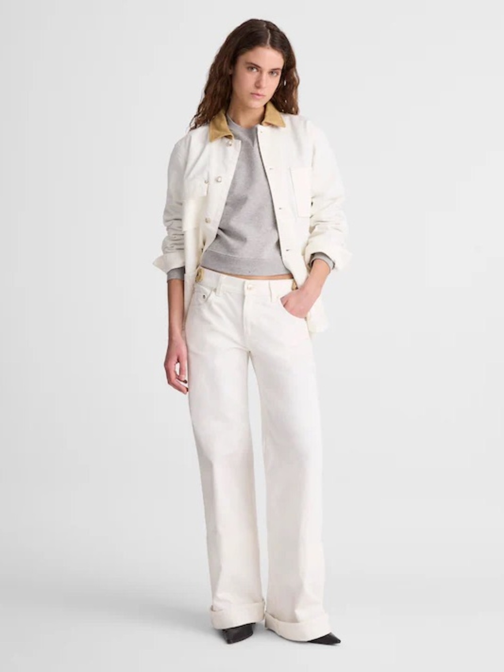 Madewell x Benjamin Talley Smith The Coolidge Low-Rise Wide-Leg Jean Cream 24NWT